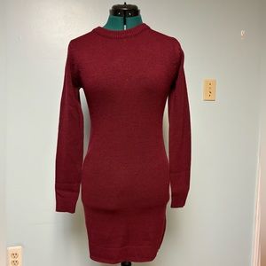 Burgundy sweater dress